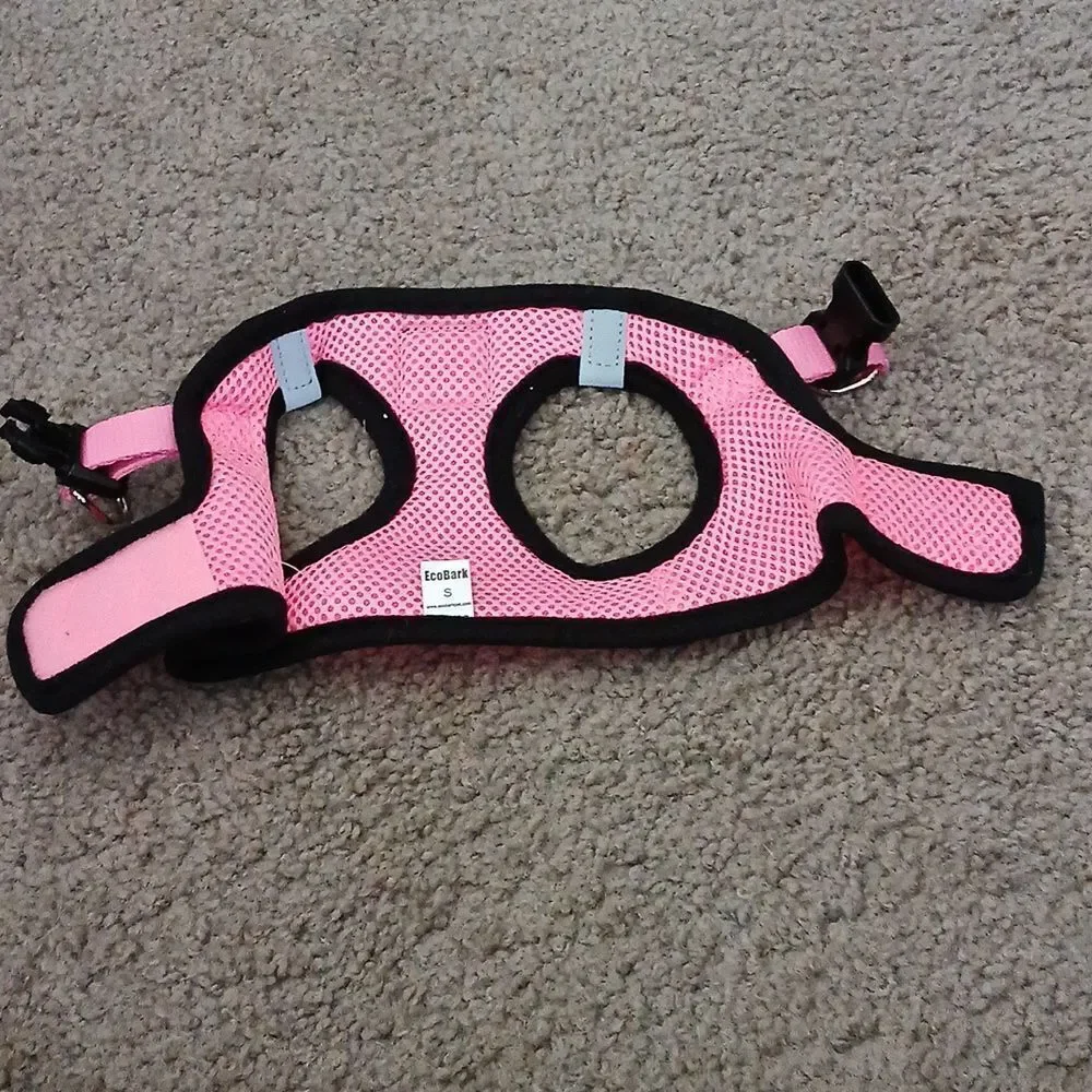 EcoBark Pink Dog Harness Soft Mesh Over The Head Harness Vest- No Pull Sz S NWOT